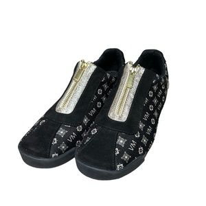 Bradford Exchange Just My Style Custom Walking Shoes Women size 8 Black Gold